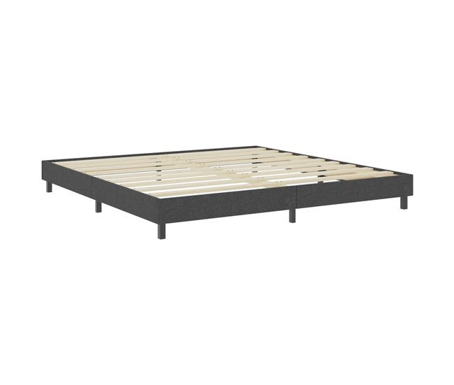Conforama Estructura De Cama Box Spring Tela Gris 200x200 Cm