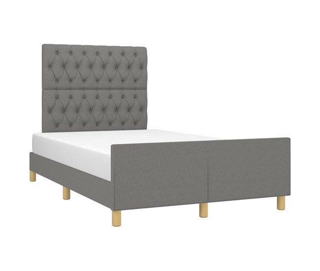 Conforama Estructura De Cama Con Cabecero De Tela Gris Oscuro 120x200 Cm Diseño De Botones