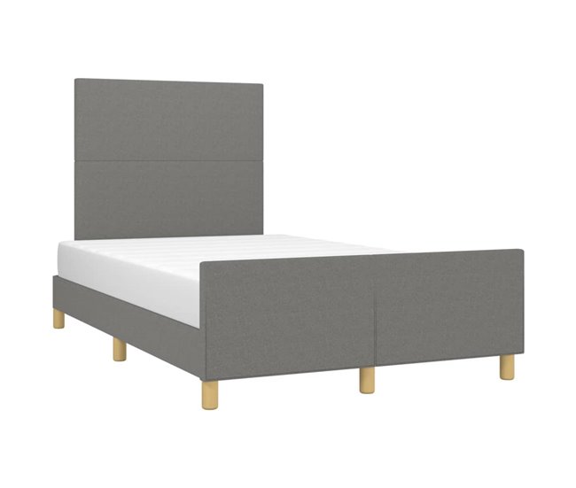 Conforama Estructura De Cama Con Cabecero De Tela Gris Oscuro 120x200 Cm Diseño Plano