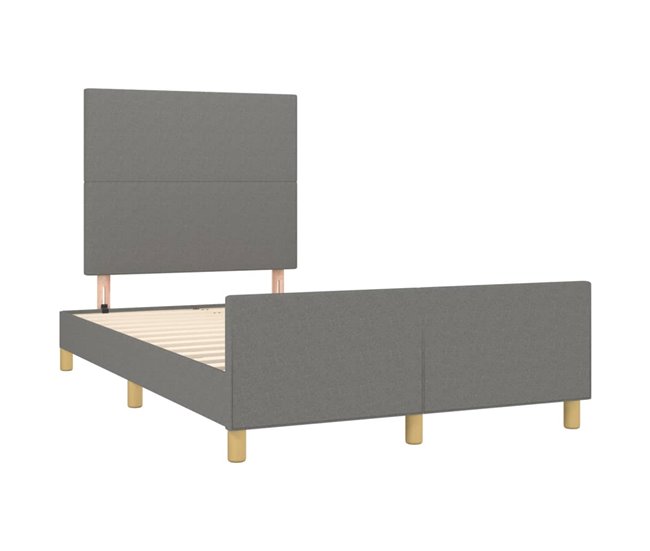 Conforama Estructura De Cama Con Cabecero De Tela Gris Oscuro 120x200 Cm Diseño Plano