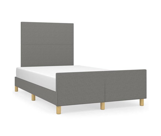Conforama Estructura de cama con cabecero de tela gris oscuro 120x200 cm Diseño plano