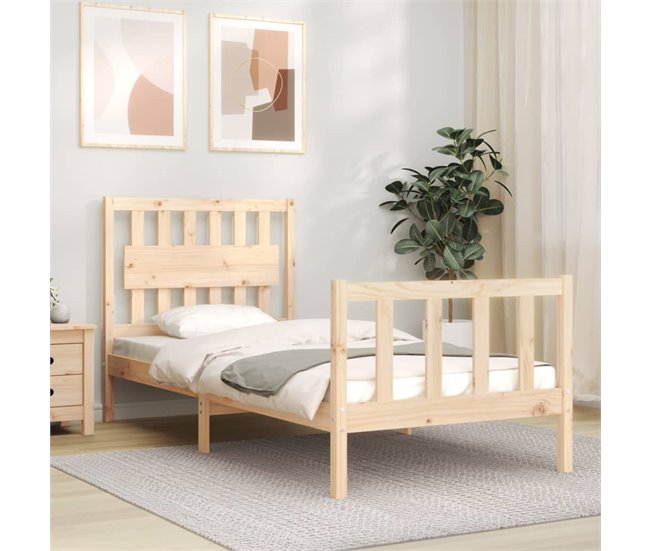 Conforama Estructura De Cama Con Cabecero Madera Maciza
