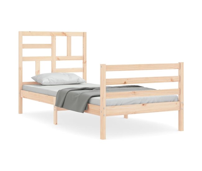 Conforama Estructura de cama con cabecero madera maciza 100x200 cm