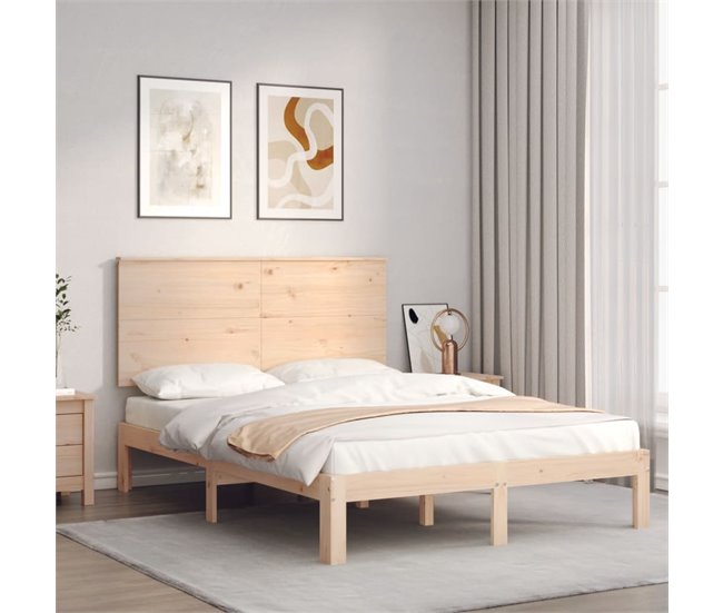 Conforama Estructura De Cama Con Cabecero Madera Maciza 120x200 Cm