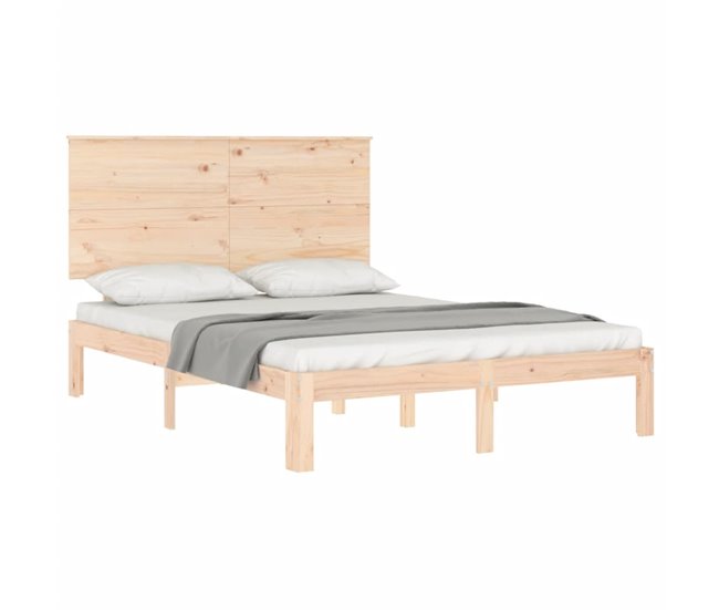 Conforama Estructura De Cama Con Cabecero Madera Maciza 120x200 Cm