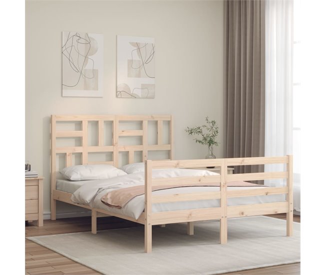 Conforama Estructura De Cama Con Cabecero Madera Maciza 120x200 Cm
