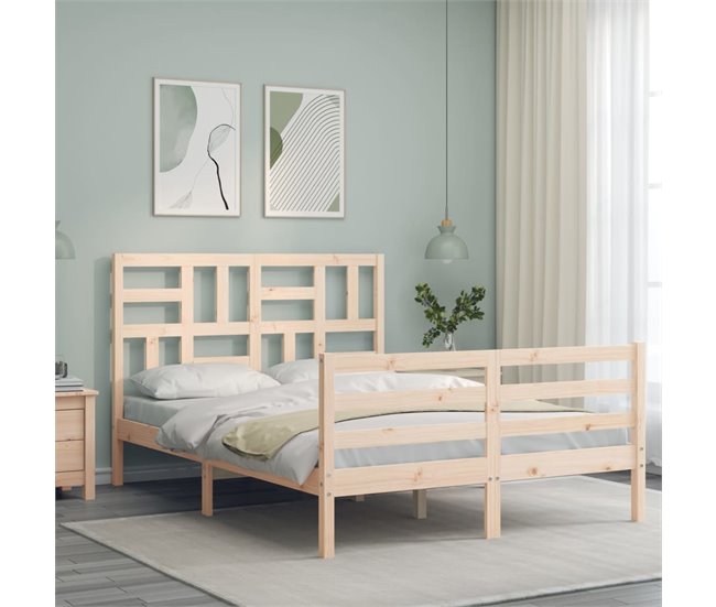Conforama Estructura De Cama Con Cabecero Madera Maciza 120x200 Cm