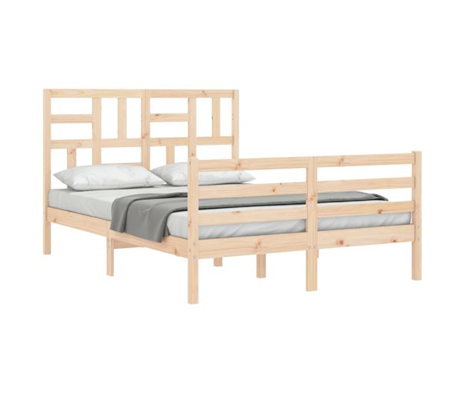 Conforama Estructura De Cama Con Cabecero Madera Maciza 120x200 Cm