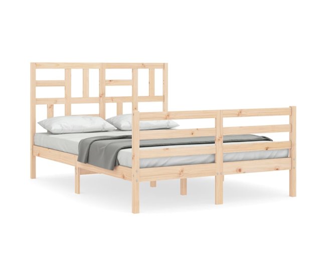 Conforama Estructura de cama con cabecero madera maciza 120x200 cm