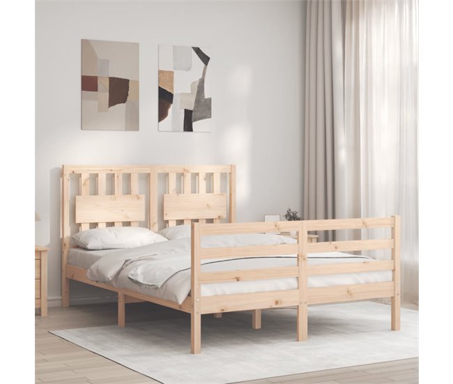 Conforama Estructura De Cama Con Cabecero Madera Maciza 120x200 Cm