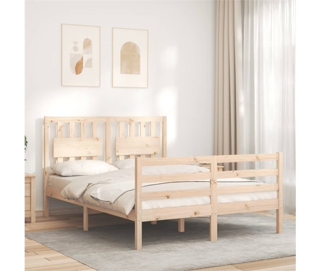 Conforama Estructura De Cama Con Cabecero Madera Maciza 120x200 Cm