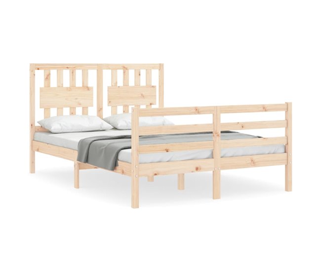 Conforama Estructura de cama con cabecero madera maciza 120x200 cm