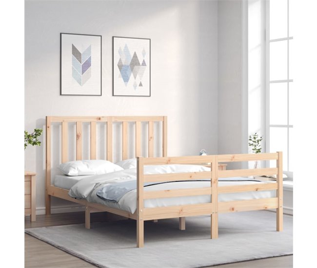 Conforama Estructura De Cama Con Cabecero Madera Maciza 120x200 Cm