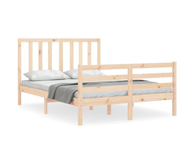 Conforama Estructura de cama con cabecero madera maciza 120x200 cm