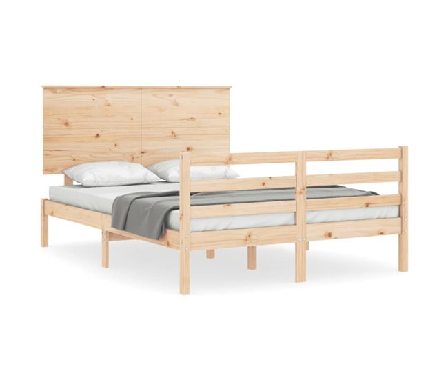 Conforama Estructura de cama con cabecero madera maciza 120x200 cm