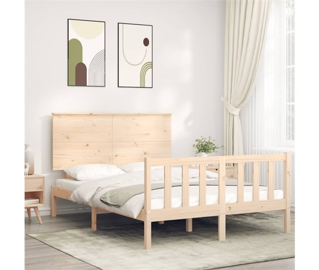 Conforama Estructura De Cama Con Cabecero Madera Maciza 120x200 Cm