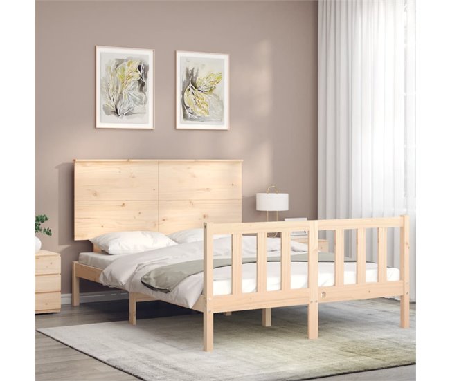 Conforama Estructura De Cama Con Cabecero Madera Maciza 120x200 Cm