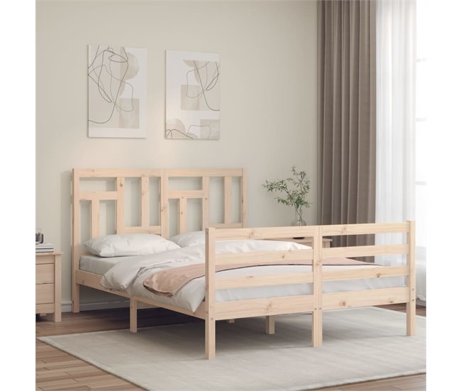 Conforama Estructura De Cama Con Cabecero Madera Maciza 120x200 Cm