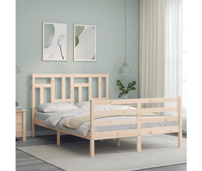 Conforama Estructura De Cama Con Cabecero Madera Maciza 120x200 Cm