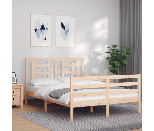 Conforama Estructura De Cama Con Cabecero Madera Maciza 120x200 Cm