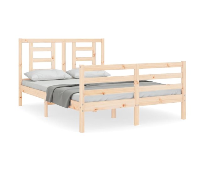 Conforama Estructura de cama con cabecero madera maciza 120x200 cm