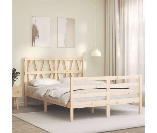 Conforama Estructura De Cama Con Cabecero Madera Maciza 120x200 Cm