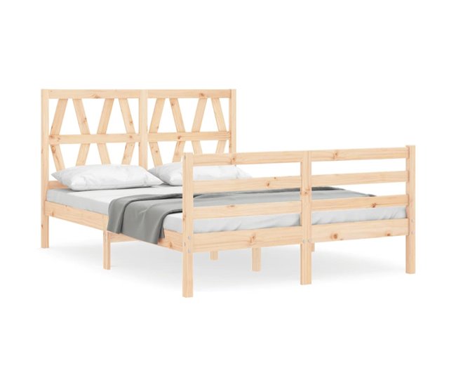 Conforama Estructura de cama con cabecero madera maciza 120x200 cm