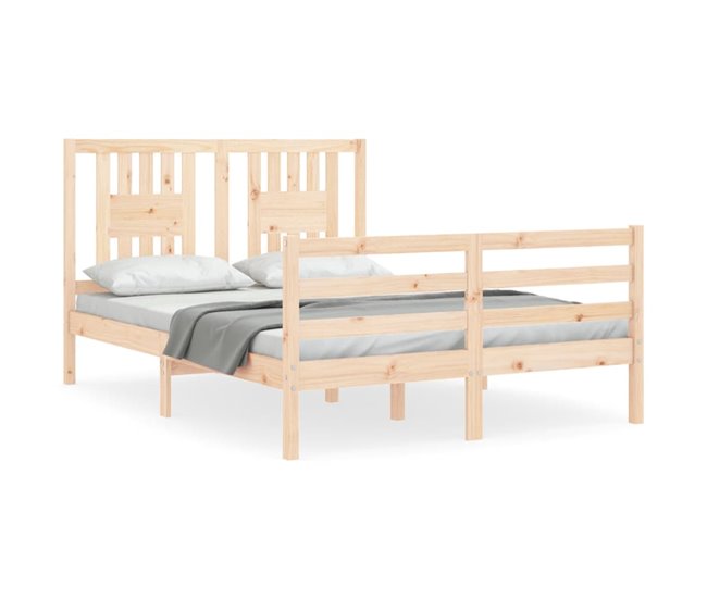 Conforama Estructura de cama con cabecero madera maciza 120x200 cm
