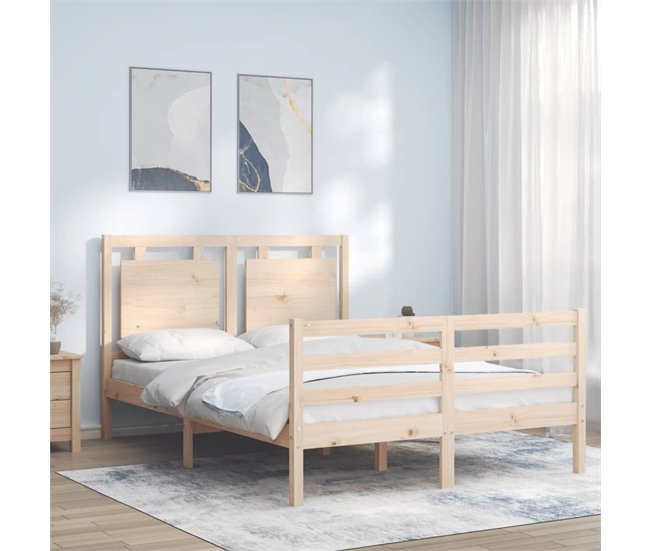 Conforama Estructura De Cama Con Cabecero Madera Maciza 120x200 Cm