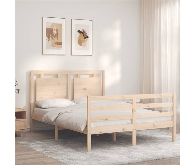 Conforama Estructura De Cama Con Cabecero Madera Maciza 120x200 Cm