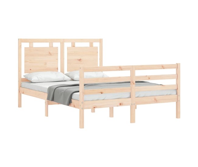 Conforama Estructura De Cama Con Cabecero Madera Maciza 120x200 Cm