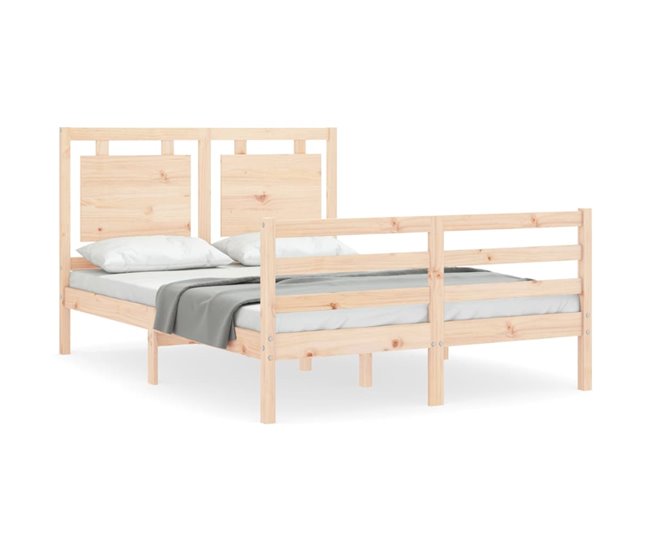 Conforama Estructura de cama con cabecero madera maciza 120x200 cm