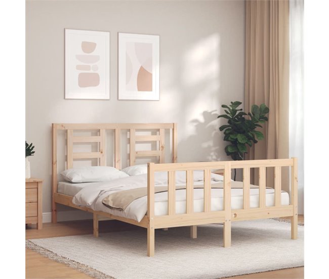 Conforama Estructura De Cama Con Cabecero Madera Maciza 140x190 Cm