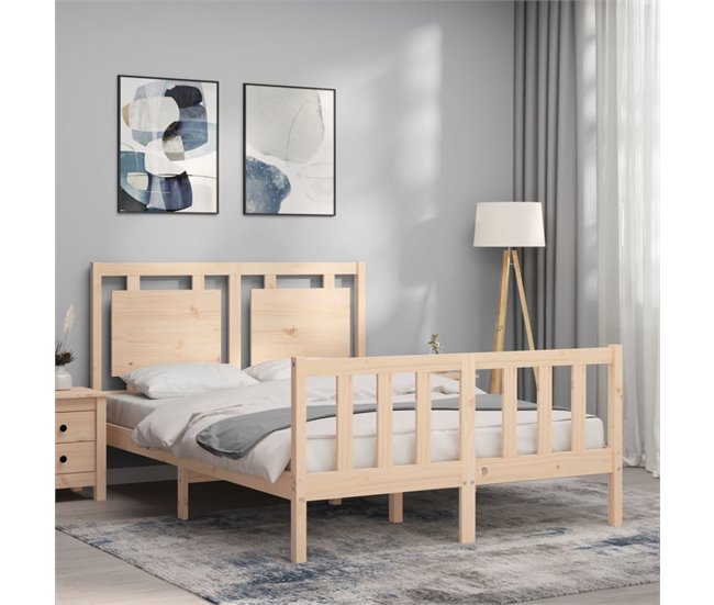 Conforama Estructura De Cama Con Cabecero Madera Maciza 140x190 Cm