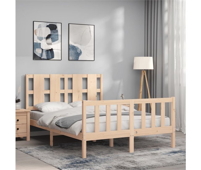 Conforama Estructura De Cama Con Cabecero Madera Maciza 140x190 Cm