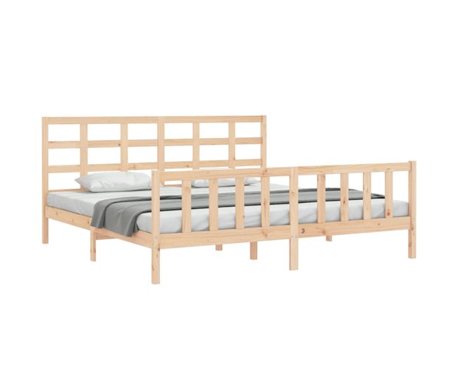 Conforama Estructura De Cama Con Cabecero Madera Maciza 180x200 Cm