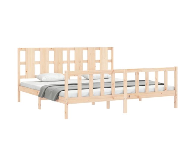 Conforama Estructura De Cama Con Cabecero Madera Maciza 180x200 Cm