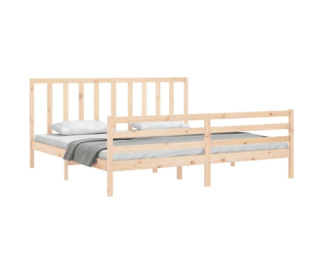 Conforama Estructura De Cama Con Cabecero Madera Maciza 200x200 Cm
