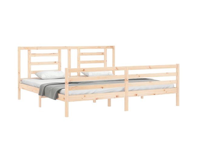 Conforama Estructura De Cama Con Cabecero Madera Maciza 200x200 Cm