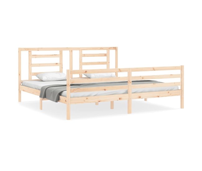 Conforama Estructura de cama con cabecero madera maciza 200x200 cm