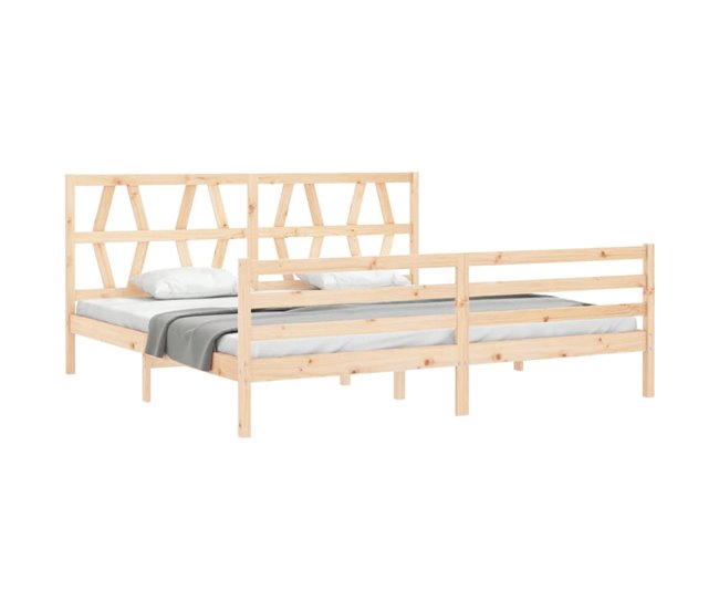 Conforama Estructura De Cama Con Cabecero Madera Maciza 200x200 Cm