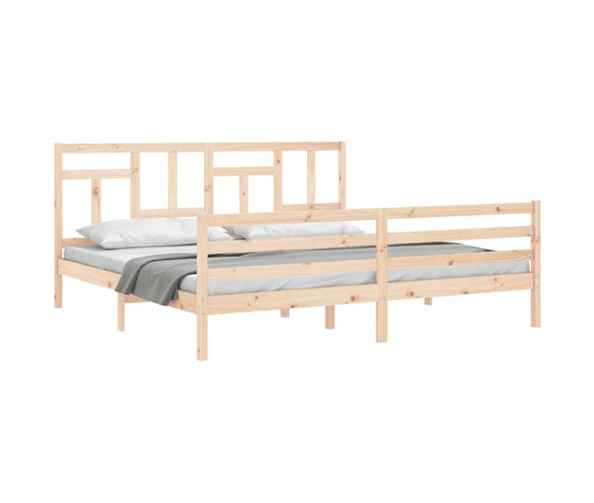 Conforama Estructura De Cama Con Cabecero Madera Maciza 200x200 Cm