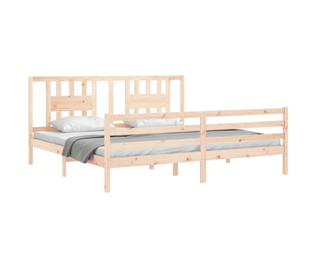 Conforama Estructura De Cama Con Cabecero Madera Maciza 200x200 Cm