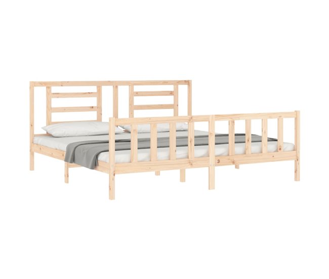 Conforama Estructura De Cama Con Cabecero Madera Maciza 200x200 Cm