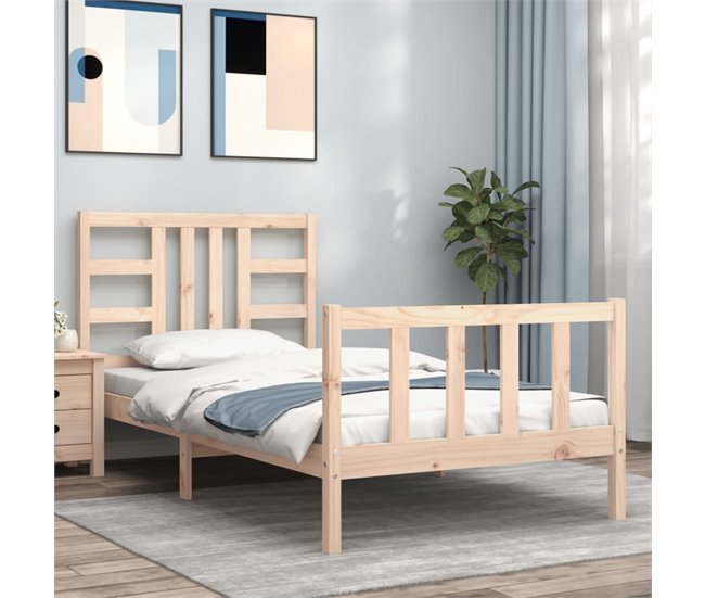 Conforama Estructura De Cama Con Cabecero Madera Maciza 90x190 Cm