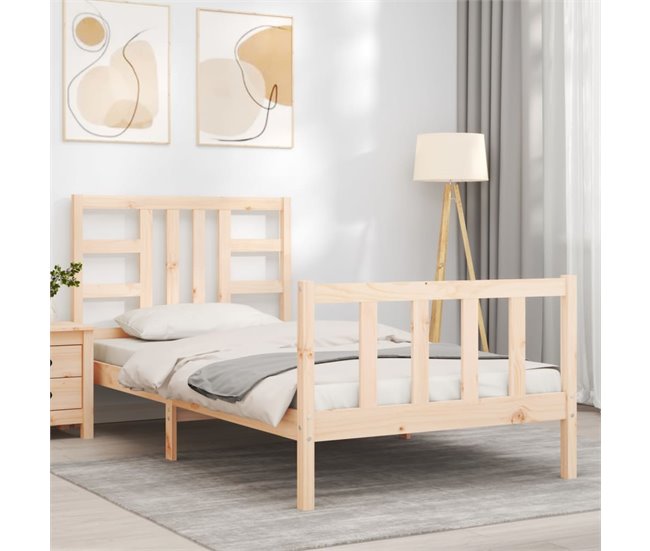 Conforama Estructura De Cama Con Cabecero Madera Maciza 90x190 Cm