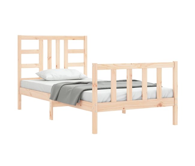 Conforama Estructura De Cama Con Cabecero Madera Maciza 90x190 Cm