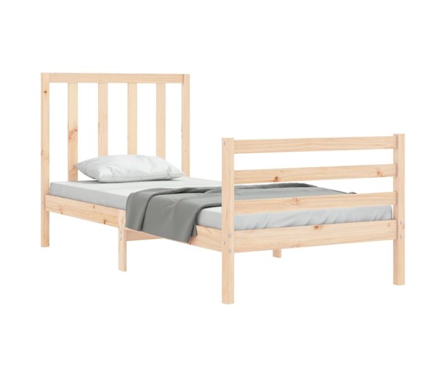 Conforama Estructura De Cama Con Cabecero Madera Maciza 90x200 Cm