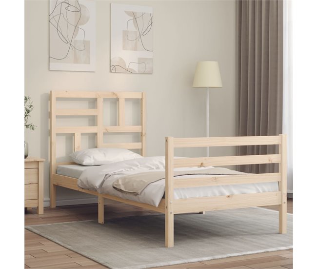Conforama Estructura De Cama Con Cabecero Madera Maciza 90x200 Cm