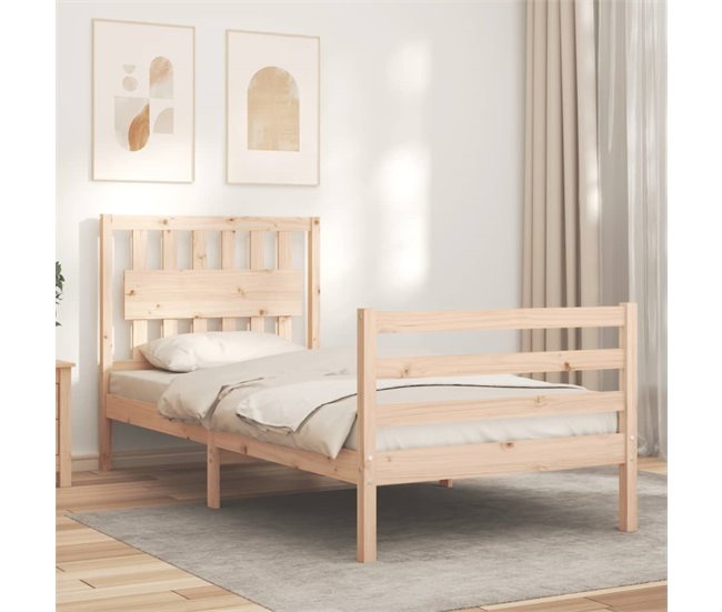 Conforama Estructura De Cama Con Cabecero Madera Maciza 90x200 Cm